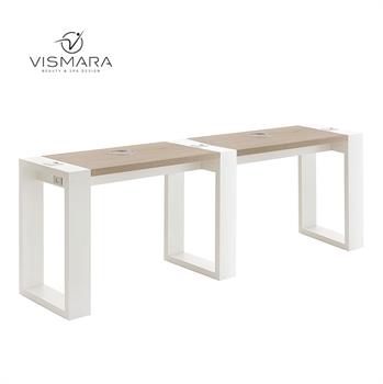 TAVOLO LIVING DOPPIO CON FORO ROVERE NATURALE V52
