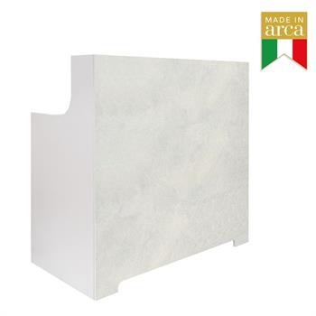 RECEPTION THEA FRONTALE MATERICO CEMENTO GRIGIO CON CASSETTO