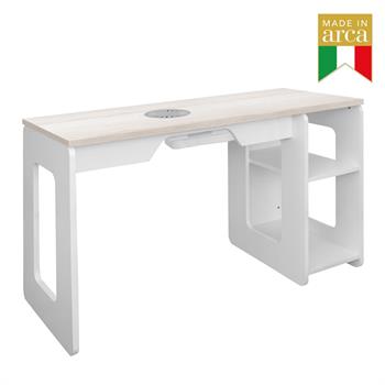TAVOLO MANICURE KIRA CON FORO LARICE BIANCO